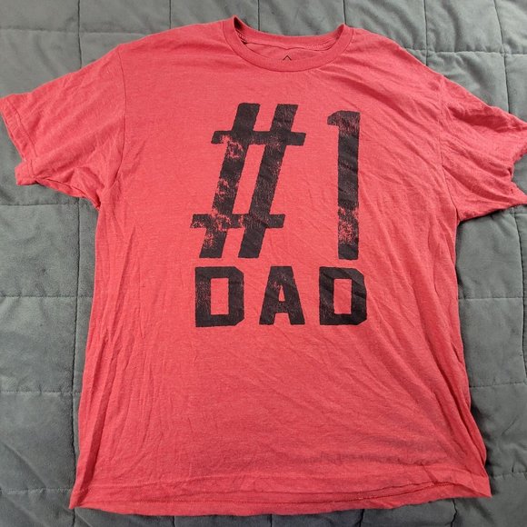 Well Worn Los Angeles Number 1 Dad Mens 2XL Red Short Sleeve T Shirt Casual - Picture 1 of 8